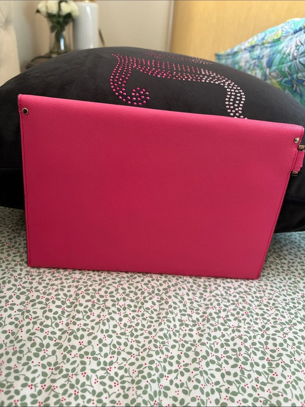 kate spade Hot Pink Saffiano Leather Wristlet Clutch